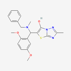 molecular formula C22H24N4O3S B6486801 5-{[benzyl(methyl)amino](2,5-dimethoxyphenyl)methyl}-2-methyl-[1,2,4]triazolo[3,2-b][1,3]thiazol-6-ol CAS No. 869342-66-5