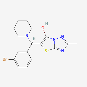 molecular formula C17H19BrN4OS B6486810 5-[(3-bromophenyl)(piperidin-1-yl)methyl]-2-methyl-[1,2,4]triazolo[3,2-b][1,3]thiazol-6-ol CAS No. 869342-74-5