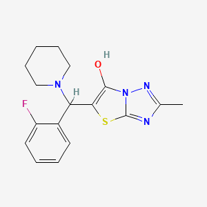 B6486816 5-[(2-fluorophenyl)(piperidin-1-yl)methyl]-2-methyl-[1,2,4]triazolo[3,2-b][1,3]thiazol-6-ol CAS No. 869342-75-6