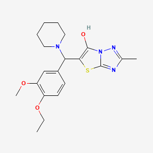 molecular formula C20H26N4O3S B6486822 5-[(4-ethoxy-3-methoxyphenyl)(piperidin-1-yl)methyl]-2-methyl-[1,2,4]triazolo[3,2-b][1,3]thiazol-6-ol CAS No. 869342-80-3