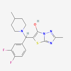 molecular formula C18H20F2N4OS B6486836 5-[(3,4-difluorophenyl)(4-methylpiperidin-1-yl)methyl]-2-methyl-[1,2,4]triazolo[3,2-b][1,3]thiazol-6-ol CAS No. 869342-95-0