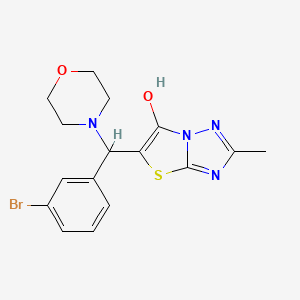 molecular formula C16H17BrN4O2S B6486840 5-[(3-bromophenyl)(morpholin-4-yl)methyl]-2-methyl-[1,2,4]triazolo[3,2-b][1,3]thiazol-6-ol CAS No. 869343-32-8