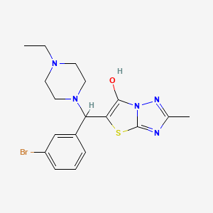 molecular formula C18H22BrN5OS B6486854 5-[(3-bromophenyl)(4-ethylpiperazin-1-yl)methyl]-2-methyl-[1,2,4]triazolo[3,2-b][1,3]thiazol-6-ol CAS No. 869343-48-6