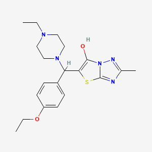 molecular formula C20H27N5O2S B6486857 5-[(4-ethoxyphenyl)(4-ethylpiperazin-1-yl)methyl]-2-methyl-[1,2,4]triazolo[3,2-b][1,3]thiazol-6-ol CAS No. 869343-51-1