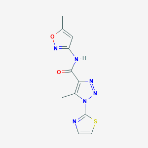 molecular formula C11H10N6O2S B6486861 5-methyl-N-(5-methyl-1,2-oxazol-3-yl)-1-(1,3-thiazol-2-yl)-1H-1,2,3-triazole-4-carboxamide CAS No. 1286712-33-1