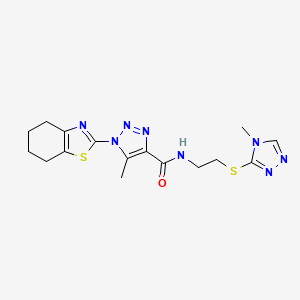 molecular formula C16H20N8OS2 B6486862 5-methyl-N-{2-[(4-methyl-4H-1,2,4-triazol-3-yl)sulfanyl]ethyl}-1-(4,5,6,7-tetrahydro-1,3-benzothiazol-2-yl)-1H-1,2,3-triazole-4-carboxamide CAS No. 1286724-63-7