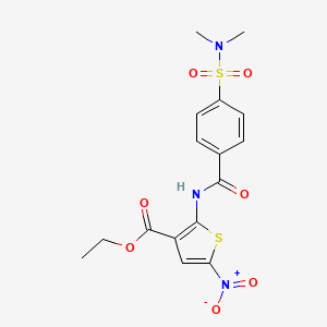 molecular formula C16H17N3O7S2 B6486881 ethyl 2-[4-(dimethylsulfamoyl)benzamido]-5-nitrothiophene-3-carboxylate CAS No. 6192-49-0