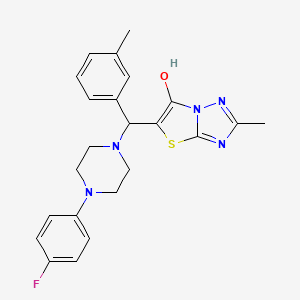 B6486889 5-{[4-(4-fluorophenyl)piperazin-1-yl](3-methylphenyl)methyl}-2-methyl-[1,2,4]triazolo[3,2-b][1,3]thiazol-6-ol CAS No. 869344-18-3