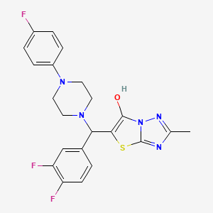 molecular formula C22H20F3N5OS B6486901 5-[(3,4-difluorophenyl)[4-(4-fluorophenyl)piperazin-1-yl]methyl]-2-methyl-[1,2,4]triazolo[3,2-b][1,3]thiazol-6-ol CAS No. 869344-22-9