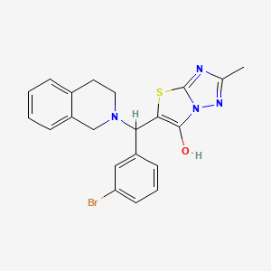 molecular formula C21H19BrN4OS B6486928 5-[(3-bromophenyl)(1,2,3,4-tetrahydroisoquinolin-2-yl)methyl]-2-methyl-[1,2,4]triazolo[3,2-b][1,3]thiazol-6-ol CAS No. 869344-41-2
