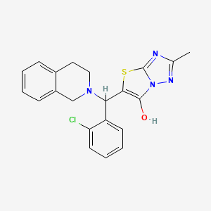 molecular formula C21H19ClN4OS B6486936 5-[(2-chlorophenyl)(1,2,3,4-tetrahydroisoquinolin-2-yl)methyl]-2-methyl-[1,2,4]triazolo[3,2-b][1,3]thiazol-6-ol CAS No. 869344-45-6