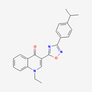 molecular formula C22H21N3O2 B6486943 1-ethyl-3-{3-[4-(propan-2-yl)phenyl]-1,2,4-oxadiazol-5-yl}-1,4-dihydroquinolin-4-one CAS No. 1260730-67-3