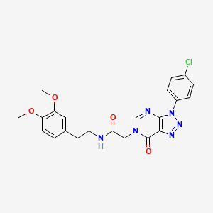 molecular formula C22H21ClN6O4 B6486971 2-[3-(4-chlorophenyl)-7-oxo-3H,6H,7H-[1,2,3]triazolo[4,5-d]pyrimidin-6-yl]-N-[2-(3,4-dimethoxyphenyl)ethyl]acetamide CAS No. 872590-79-9