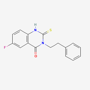 6-fluoro-3-(2-phenylethyl)-2-sulfanylidene-1,2,3,4-tetrahydroquinazolin-4-one