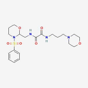 molecular formula C20H30N4O6S B6486991 N-{[3-(benzenesulfonyl)-1,3-oxazinan-2-yl]methyl}-N'-[3-(morpholin-4-yl)propyl]ethanediamide CAS No. 872881-07-7