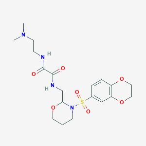 molecular formula C19H28N4O7S B6486994 N'-{[3-(2,3-dihydro-1,4-benzodioxine-6-sulfonyl)-1,3-oxazinan-2-yl]methyl}-N-[2-(dimethylamino)ethyl]ethanediamide CAS No. 872881-46-4