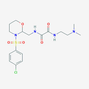 molecular formula C17H25ClN4O5S B6486998 N'-{[3-(4-chlorobenzenesulfonyl)-1,3-oxazinan-2-yl]methyl}-N-[2-(dimethylamino)ethyl]ethanediamide CAS No. 872987-19-4