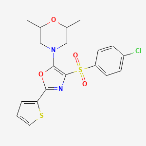 molecular formula C19H19ClN2O4S2 B6487017 4-[4-(4-chlorobenzenesulfonyl)-2-(thiophen-2-yl)-1,3-oxazol-5-yl]-2,6-dimethylmorpholine CAS No. 7065-44-3