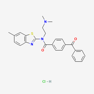 molecular formula C26H26ClN3O2S B6487035 4-benzoyl-N-[2-(dimethylamino)ethyl]-N-(6-methyl-1,3-benzothiazol-2-yl)benzamide hydrochloride CAS No. 1216823-75-4
