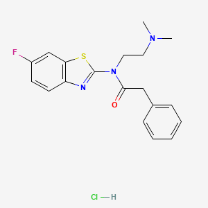 molecular formula C19H21ClFN3OS B6487074 N-[2-(dimethylamino)ethyl]-N-(6-fluoro-1,3-benzothiazol-2-yl)-2-phenylacetamide hydrochloride CAS No. 1216549-51-7