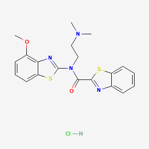 molecular formula C20H21ClN4O2S2 B6487084 N-[2-(dimethylamino)ethyl]-N-(4-methoxy-1,3-benzothiazol-2-yl)-1,3-benzothiazole-2-carboxamide hydrochloride CAS No. 1217081-44-1