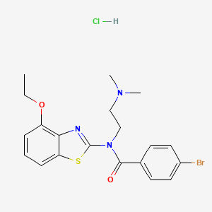 molecular formula C20H23BrClN3O2S B6487086 4-bromo-N-[2-(dimethylamino)ethyl]-N-(4-ethoxy-1,3-benzothiazol-2-yl)benzamide hydrochloride CAS No. 1215616-94-6