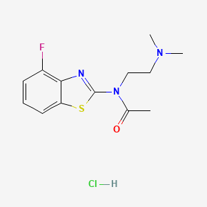 molecular formula C13H17ClFN3OS B6487087 N-[2-(dimethylamino)ethyl]-N-(4-fluoro-1,3-benzothiazol-2-yl)acetamide hydrochloride CAS No. 1215662-31-9