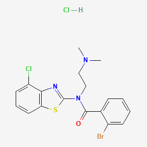 molecular formula C18H18BrCl2N3OS B6487108 2-bromo-N-(4-chloro-1,3-benzothiazol-2-yl)-N-[2-(dimethylamino)ethyl]benzamide hydrochloride CAS No. 1217004-17-5