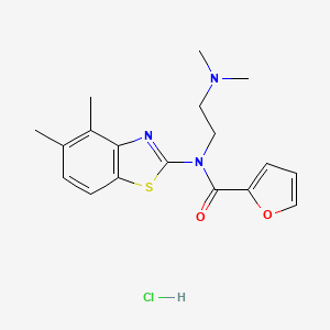 molecular formula C18H22ClN3O2S B6487132 N-(4,5-dimethyl-1,3-benzothiazol-2-yl)-N-[2-(dimethylamino)ethyl]furan-2-carboxamide hydrochloride CAS No. 1216561-53-3