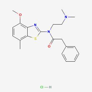 molecular formula C21H26ClN3O2S B6487139 N-[2-(dimethylamino)ethyl]-N-(4-methoxy-7-methyl-1,3-benzothiazol-2-yl)-2-phenylacetamide hydrochloride CAS No. 1215742-97-4