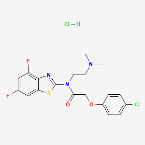 2-(4-chlorophenoxy)-N-(4,6-difluoro-1,3-benzothiazol-2-yl)-N-[2-(dimethylamino)ethyl]acetamide hydrochloride