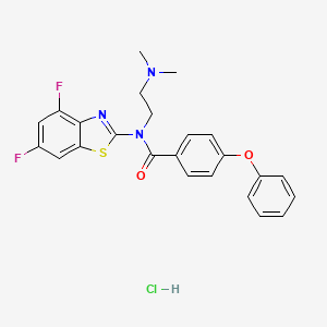 molecular formula C24H22ClF2N3O2S B6487163 N-(4,6-difluoro-1,3-benzothiazol-2-yl)-N-[2-(dimethylamino)ethyl]-4-phenoxybenzamide hydrochloride CAS No. 1216411-23-2