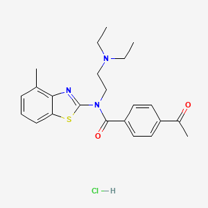 4-acetyl-N-[2-(diethylamino)ethyl]-N-(4-methyl-1,3-benzothiazol-2-yl)benzamide hydrochloride