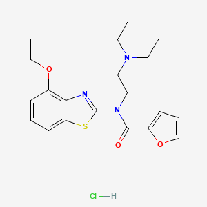 molecular formula C20H26ClN3O3S B6487189 N-[2-(diethylamino)ethyl]-N-(4-ethoxy-1,3-benzothiazol-2-yl)furan-2-carboxamide hydrochloride CAS No. 1216580-81-2