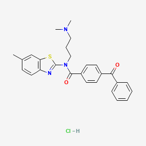 4-benzoyl-N-[3-(dimethylamino)propyl]-N-(6-methyl-1,3-benzothiazol-2-yl)benzamide hydrochloride