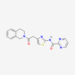 N-{4-[2-oxo-2-(1,2,3,4-tetrahydroisoquinolin-2-yl)ethyl]-1,3-thiazol-2-yl}pyrimidine-2-carboxamide