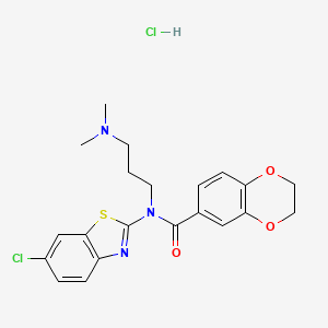 N-(6-chloro-1,3-benzothiazol-2-yl)-N-[3-(dimethylamino)propyl]-2,3-dihydro-1,4-benzodioxine-6-carboxamide hydrochloride