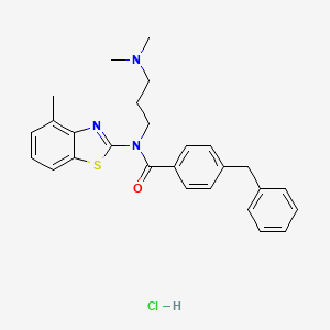 4-benzyl-N-[3-(dimethylamino)propyl]-N-(4-methyl-1,3-benzothiazol-2-yl)benzamide hydrochloride