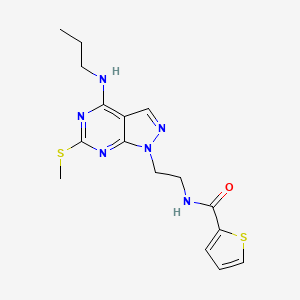 N-{2-[6-(methylsulfanyl)-4-(propylamino)-1H-pyrazolo[3,4-d]pyrimidin-1-yl]ethyl}thiophene-2-carboxamide