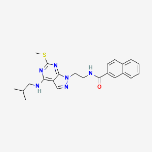 N-(2-{4-[(2-methylpropyl)amino]-6-(methylsulfanyl)-1H-pyrazolo[3,4-d]pyrimidin-1-yl}ethyl)naphthalene-2-carboxamide