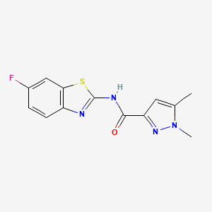 N-(6-fluoro-1,3-benzothiazol-2-yl)-1,5-dimethyl-1H-pyrazole-3-carboxamide