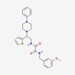 molecular formula C26H30N4O4 B6487698 N-[2-(furan-2-yl)-2-(4-phenylpiperazin-1-yl)ethyl]-N'-[(3-methoxyphenyl)methyl]ethanediamide CAS No. 877631-68-0