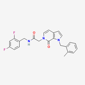 molecular formula C24H21F2N3O2 B6487725 N-[(2,4-difluorophenyl)methyl]-2-{1-[(2-methylphenyl)methyl]-7-oxo-1H,6H,7H-pyrrolo[2,3-c]pyridin-6-yl}acetamide CAS No. 1286719-37-6