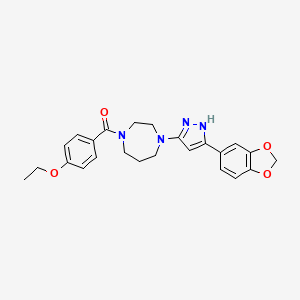 1-[3-(2H-1,3-benzodioxol-5-yl)-1H-pyrazol-5-yl]-4-(4-ethoxybenzoyl)-1,4-diazepane