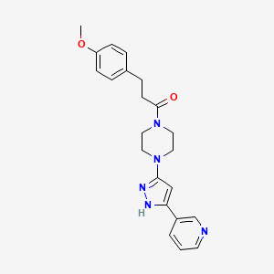 molecular formula C22H25N5O2 B6487742 3-(4-methoxyphenyl)-1-{4-[3-(pyridin-3-yl)-1H-pyrazol-5-yl]piperazin-1-yl}propan-1-one CAS No. 1455461-90-1
