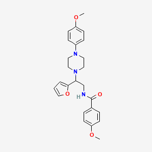 molecular formula C25H29N3O4 B6487761 N-[2-(furan-2-yl)-2-[4-(4-methoxyphenyl)piperazin-1-yl]ethyl]-4-methoxybenzamide CAS No. 877633-45-9