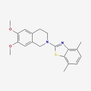 molecular formula C20H22N2O2S B6487768 2-(4,7-dimethyl-1,3-benzothiazol-2-yl)-6,7-dimethoxy-1,2,3,4-tetrahydroisoquinoline CAS No. 1286704-45-7