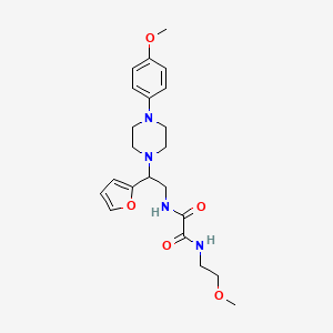 molecular formula C22H30N4O5 B6487769 N'-[2-(furan-2-yl)-2-[4-(4-methoxyphenyl)piperazin-1-yl]ethyl]-N-(2-methoxyethyl)ethanediamide CAS No. 877633-66-4