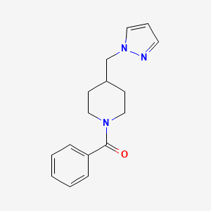 molecular formula C16H19N3O B6487792 1-benzoyl-4-[(1H-pyrazol-1-yl)methyl]piperidine CAS No. 1286696-27-2