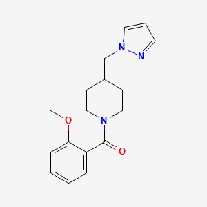 molecular formula C17H21N3O2 B6487799 1-(2-methoxybenzoyl)-4-[(1H-pyrazol-1-yl)methyl]piperidine CAS No. 1286720-13-5